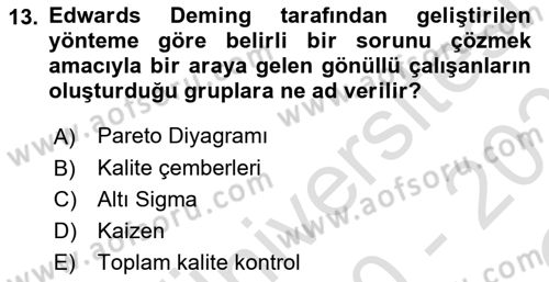 Endüstri Sosyolojisi Dersi 2020 - 2021 Yılı Yaz Okulu Sınav Soruları 13. Soru