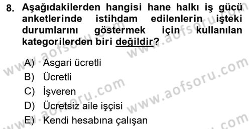 Endüstri Sosyolojisi Dersi 2021 - 2022 Yılı (Vize) Ara Sınav Soruları 8. Soru