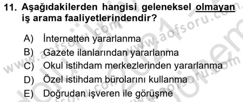 Endüstri Sosyolojisi Dersi 2021 - 2022 Yılı (Final) Dönem Sonu Sınav Soruları 11. Soru