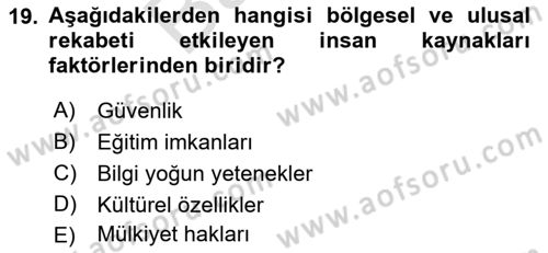 Endüstri Sosyolojisi Dersi 2021 - 2022 Yılı (Final) Dönem Sonu Sınav Soruları 19. Soru