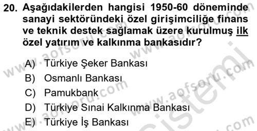 Endüstri Sosyolojisi Dersi 2021 - 2022 Yılı (Final) Dönem Sonu Sınav Soruları 20. Soru