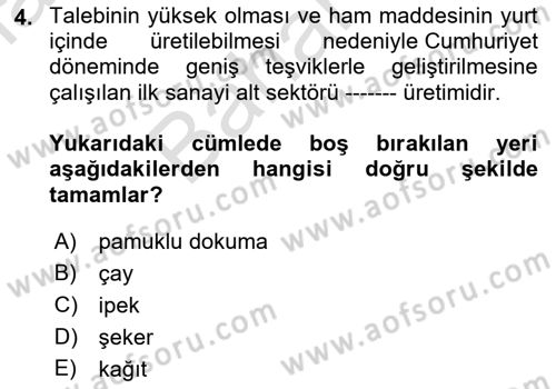 Endüstri Sosyolojisi Dersi 2021 - 2022 Yılı (Final) Dönem Sonu Sınav Soruları 4. Soru