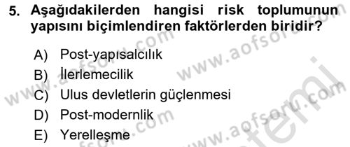 Endüstri Sosyolojisi Dersi 2021 - 2022 Yılı (Final) Dönem Sonu Sınav Soruları 5. Soru