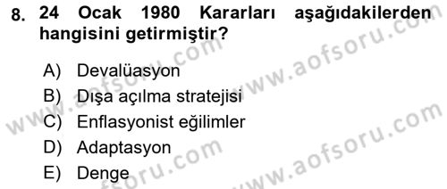 Endüstri Sosyolojisi Dersi 2021 - 2022 Yılı (Final) Dönem Sonu Sınav Soruları 8. Soru