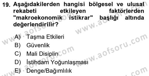 Endüstri Sosyolojisi Dersi 2021 - 2022 Yılı Yaz Okulu Sınav Soruları 19. Soru