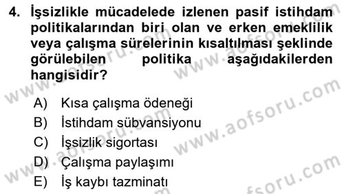 Endüstri Sosyolojisi Dersi 2021 - 2022 Yılı Yaz Okulu Sınav Soruları 4. Soru