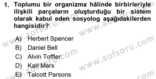 Endüstri Sosyolojisi Dersi 2022 - 2023 Yılı Yaz Okulu Sınav Soruları 1. Soru
