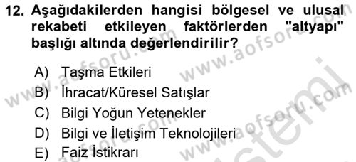 Endüstri Sosyolojisi Dersi 2022 - 2023 Yılı Yaz Okulu Sınav Soruları 12. Soru