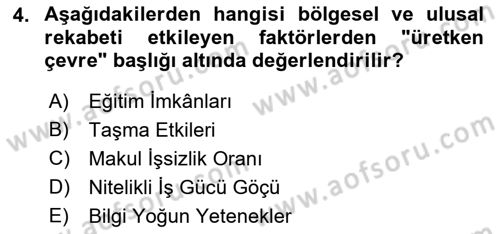 Endüstri Sosyolojisi Dersi 2022 - 2023 Yılı Yaz Okulu Sınav Soruları 4. Soru