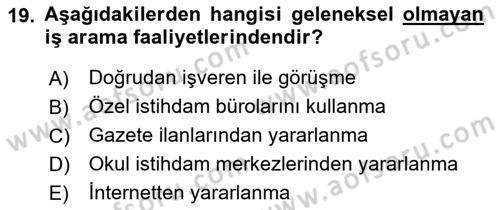 Endüstri Sosyolojisi Dersi 2023 - 2024 Yılı (Vize) Ara Sınav Soruları 19. Soru