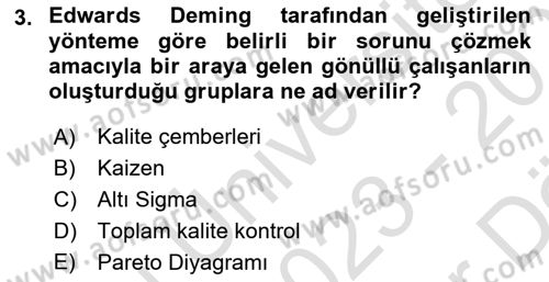 Endüstri Sosyolojisi Dersi 2023 - 2024 Yılı (Vize) Ara Sınav Soruları 3. Soru