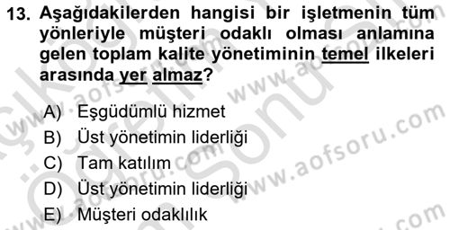 Endüstri Sosyolojisi Dersi 2023 - 2024 Yılı (Final) Dönem Sonu Sınav Soruları 13. Soru