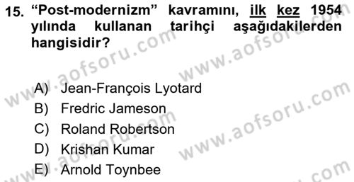 Endüstri Sosyolojisi Dersi 2023 - 2024 Yılı (Final) Dönem Sonu Sınav Soruları 15. Soru