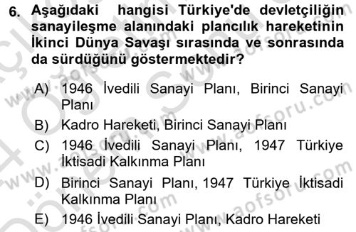 Endüstri Sosyolojisi Dersi 2023 - 2024 Yılı (Final) Dönem Sonu Sınav Soruları 6. Soru