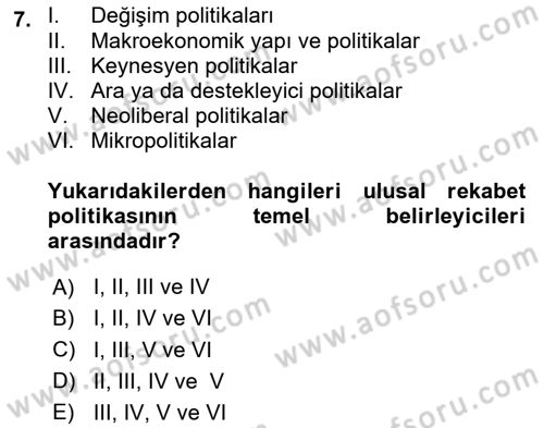 Endüstri Sosyolojisi Dersi 2023 - 2024 Yılı (Final) Dönem Sonu Sınav Soruları 7. Soru