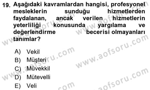 Endüstri Sosyolojisi Dersi 2023 - 2024 Yılı Yaz Okulu Sınav Soruları 19. Soru