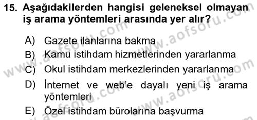 Endüstri Sosyolojisi Dersi 2024 - 2025 Yılı (Vize) Ara Sınav Soruları 15. Soru