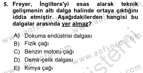 Endüstri Sosyolojisi Dersi 2024 - 2025 Yılı (Vize) Ara Sınav Soruları 5. Soru