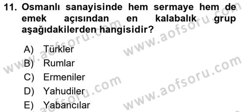 Endüstri Sosyolojisi Dersi 2024 - 2025 Yılı (Final) Dönem Sonu Sınav Soruları 11. Soru