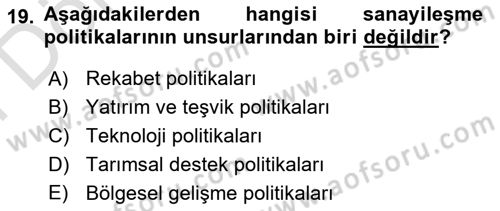 Endüstri Sosyolojisi Dersi 2024 - 2025 Yılı (Final) Dönem Sonu Sınav Soruları 19. Soru