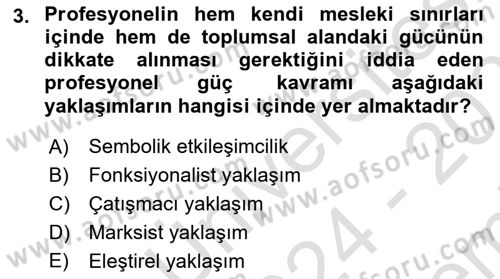 Endüstri Sosyolojisi Dersi 2024 - 2025 Yılı (Final) Dönem Sonu Sınav Soruları 3. Soru
