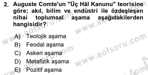Endüstri Sosyolojisi Dersi 2025 - 2026 Yılı (Final) Dönem Sonu Sınav Soruları 2. Soru