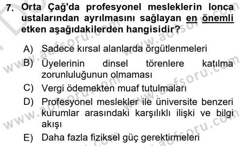 Endüstri Sosyolojisi Dersi 2025 - 2026 Yılı (Final) Dönem Sonu Sınav Soruları 7. Soru