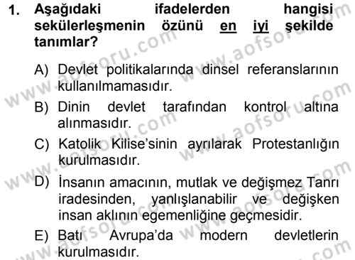 Kültür Sosyolojisi Dersi 2012 - 2013 Yılı (Vize) Ara Sınav Soruları 1. Soru