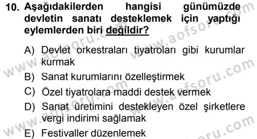 Kültür Sosyolojisi Dersi 2012 - 2013 Yılı (Final) Dönem Sonu Sınav Soruları 10. Soru