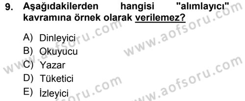 Kültür Sosyolojisi Dersi 2012 - 2013 Yılı (Final) Dönem Sonu Sınav Soruları 9. Soru