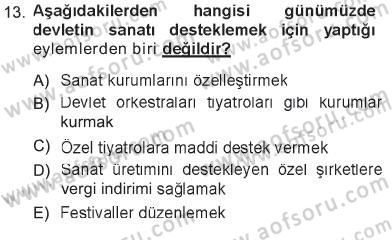 Kültür Sosyolojisi Dersi 2012 - 2013 Yılı Tek Ders Sınav Soruları 13. Soru