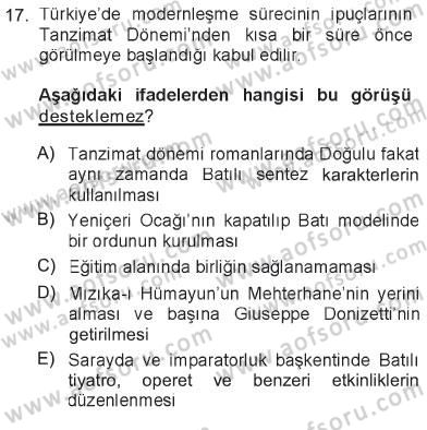 Kültür Sosyolojisi Dersi 2012 - 2013 Yılı Tek Ders Sınav Soruları 17. Soru