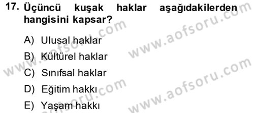 Kültür Sosyolojisi Dersi 2013 - 2014 Yılı (Final) Dönem Sonu Sınav Soruları 17. Soru