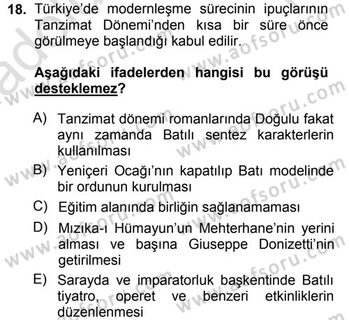 Kültür Sosyolojisi Dersi 2013 - 2014 Yılı Tek Ders Sınav Soruları 18. Soru