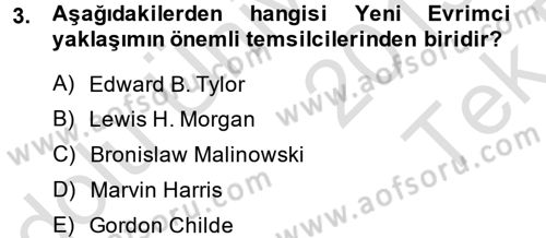 Kültür Sosyolojisi Dersi 2013 - 2014 Yılı Tek Ders Sınav Soruları 3. Soru