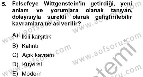 Kültür Sosyolojisi Dersi 2014 - 2015 Yılı (Final) Dönem Sonu Sınav Soruları 5. Soru