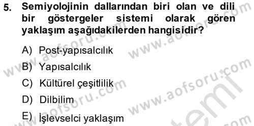 Kültür Sosyolojisi Dersi 2014 - 2015 Yılı Tek Ders Sınav Soruları 5. Soru