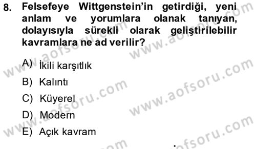 Kültür Sosyolojisi Dersi 2014 - 2015 Yılı Tek Ders Sınav Soruları 8. Soru
