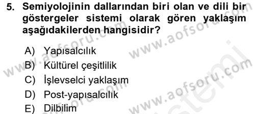 Kültür Sosyolojisi Dersi 2015 - 2016 Yılı Tek Ders Sınav Soruları 5. Soru