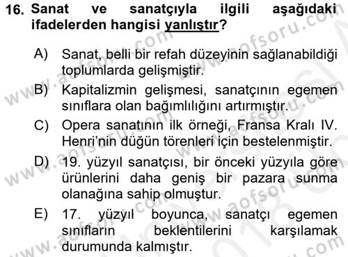 Kültür Sosyolojisi Dersi 2017 - 2018 Yılı 3 Ders Sınav Soruları 16. Soru