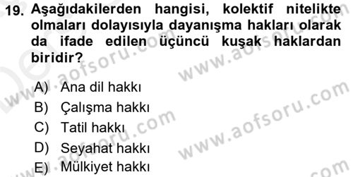 Kültür Sosyolojisi Dersi 2017 - 2018 Yılı 3 Ders Sınav Soruları 19. Soru