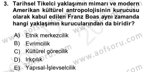 Kültür Sosyolojisi Dersi 2017 - 2018 Yılı 3 Ders Sınav Soruları 3. Soru
