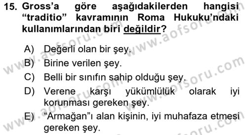 Kültür Sosyolojisi Dersi 2017 - 2018 Yılı (Vize) Ara Sınav Soruları 15. Soru