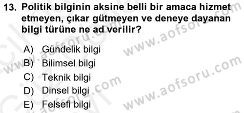 Kültür Sosyolojisi Dersi 2018 - 2019 Yılı (Vize) Ara Sınav Soruları 13. Soru