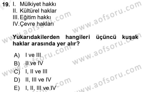 Kültür Sosyolojisi Dersi 2018 - 2019 Yılı (Final) Dönem Sonu Sınav Soruları 19. Soru