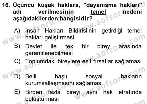 Kültür Sosyolojisi Dersi 2018 - 2019 Yılı Yaz Okulu Sınav Soruları 16. Soru