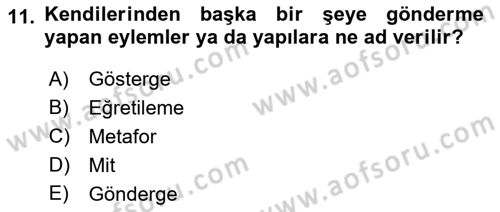 Kültür Sosyolojisi Dersi 2019 - 2020 Yılı (Final) Dönem Sonu Sınav Soruları 11. Soru