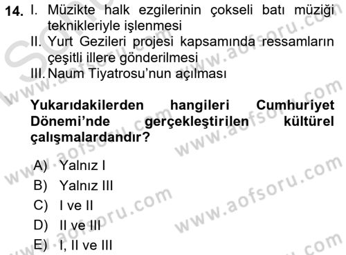 Kültür Sosyolojisi Dersi 2019 - 2020 Yılı (Final) Dönem Sonu Sınav Soruları 14. Soru