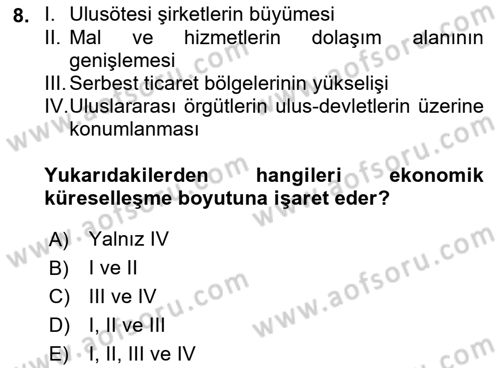 Kültür Sosyolojisi Dersi 2019 - 2020 Yılı (Final) Dönem Sonu Sınav Soruları 8. Soru