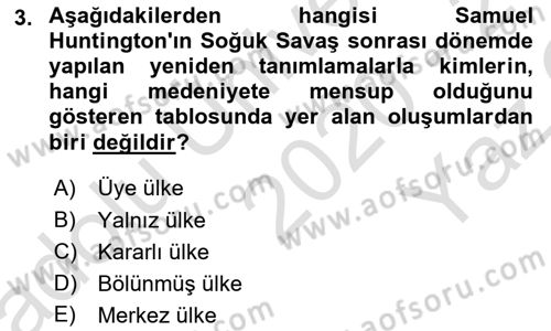 Kültür Sosyolojisi Dersi 2020 - 2021 Yılı Yaz Okulu Sınav Soruları 3. Soru